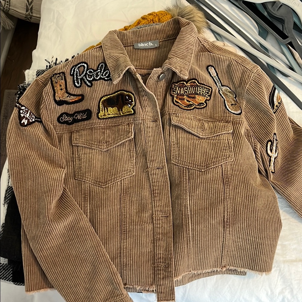 Brown corduroy Nashville country Western Jacket with patchwork Design